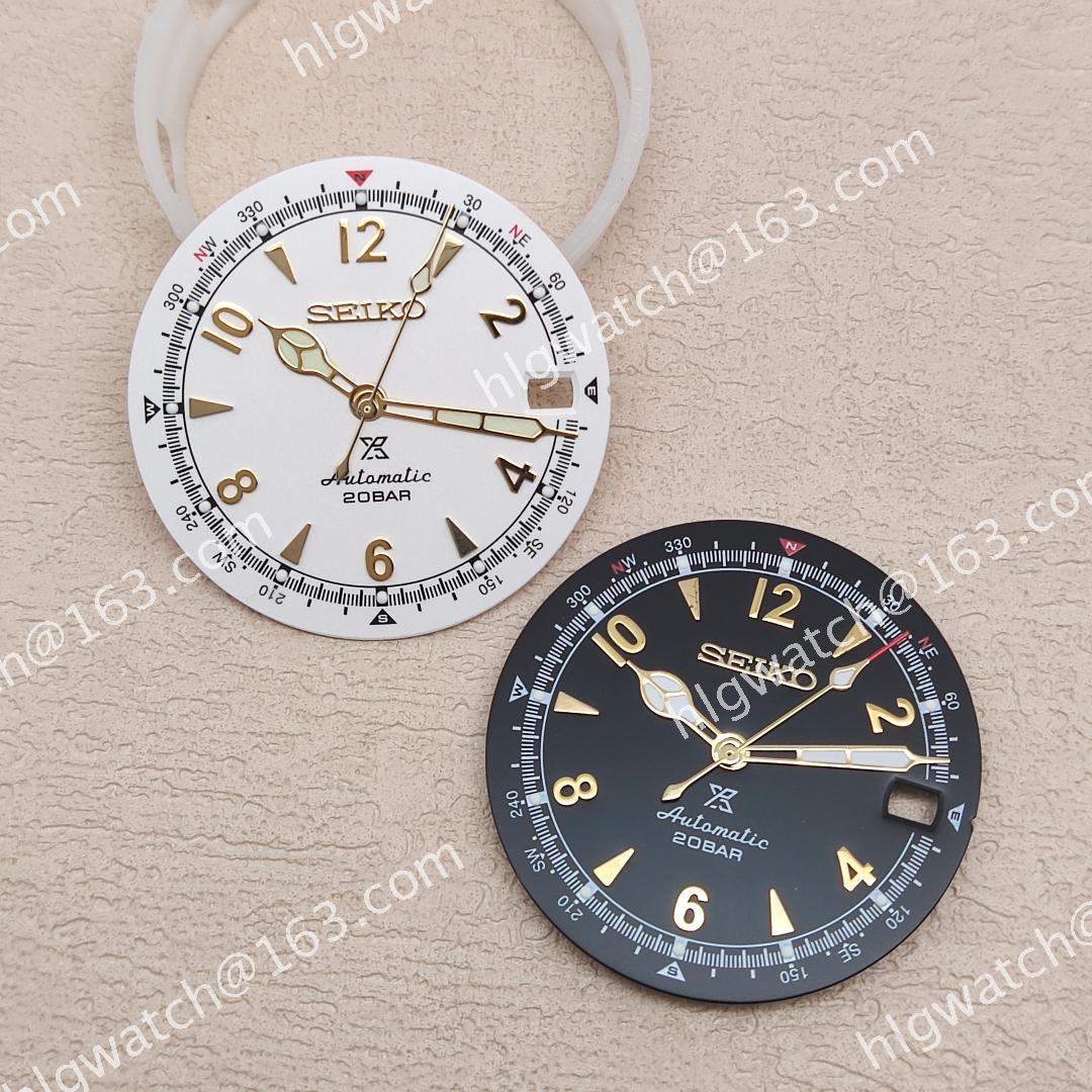 28.5mm Retro SEIKO Mountaineer Dial Olive Green Faces Accessories Green Luminous Modified Dial for NH35 NH36 Movement