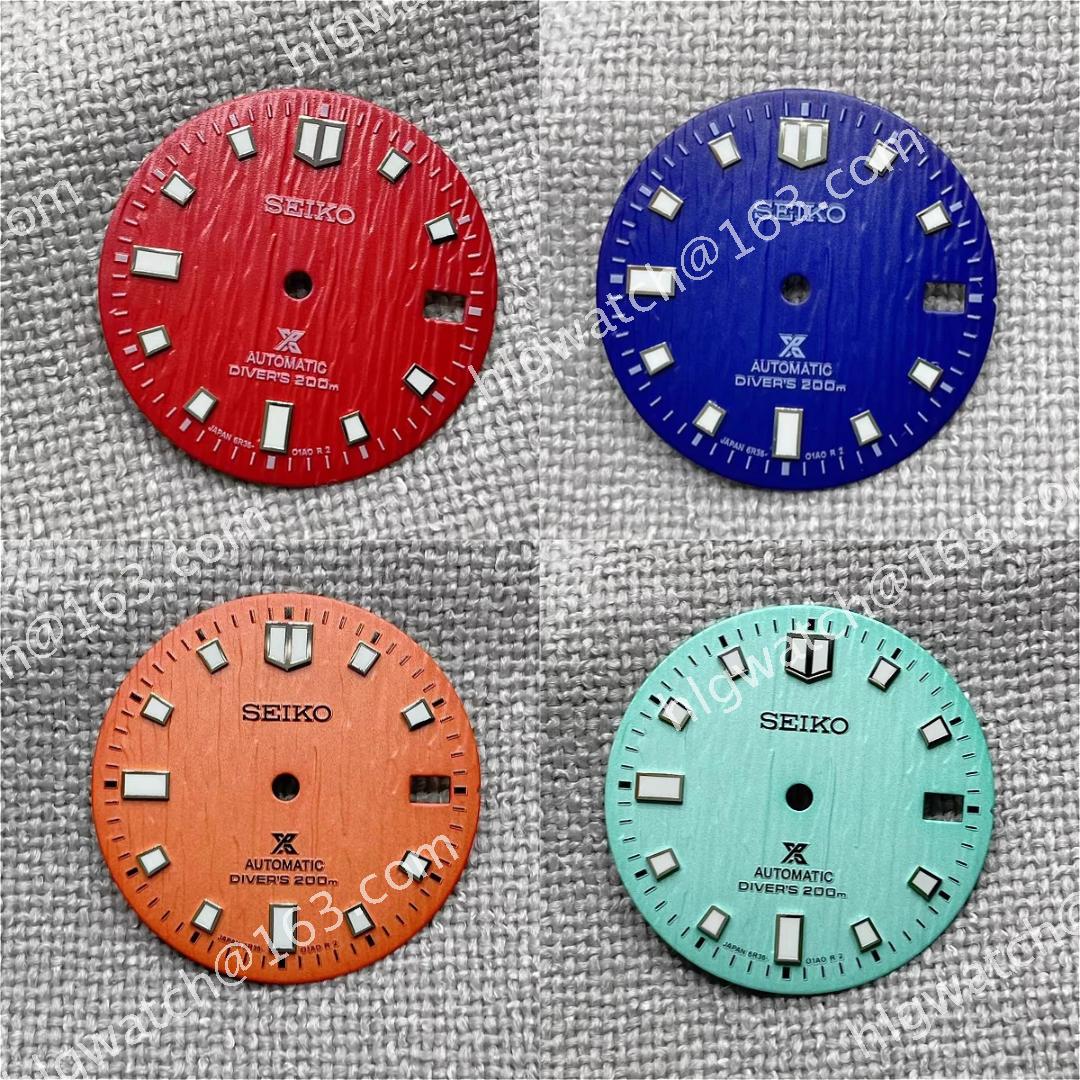 NH35 28.5MM Dial Vertical Texture Faces Green Luminous Diving Watches Accessories