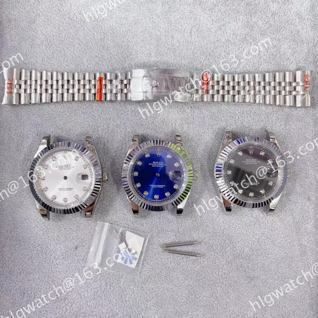 41MM ROLEX m126334 Case Dial Strap Set for 8200 8215 2813 Movement Sapphire Crystal Date Watch Accessories 904 Steel Material Case