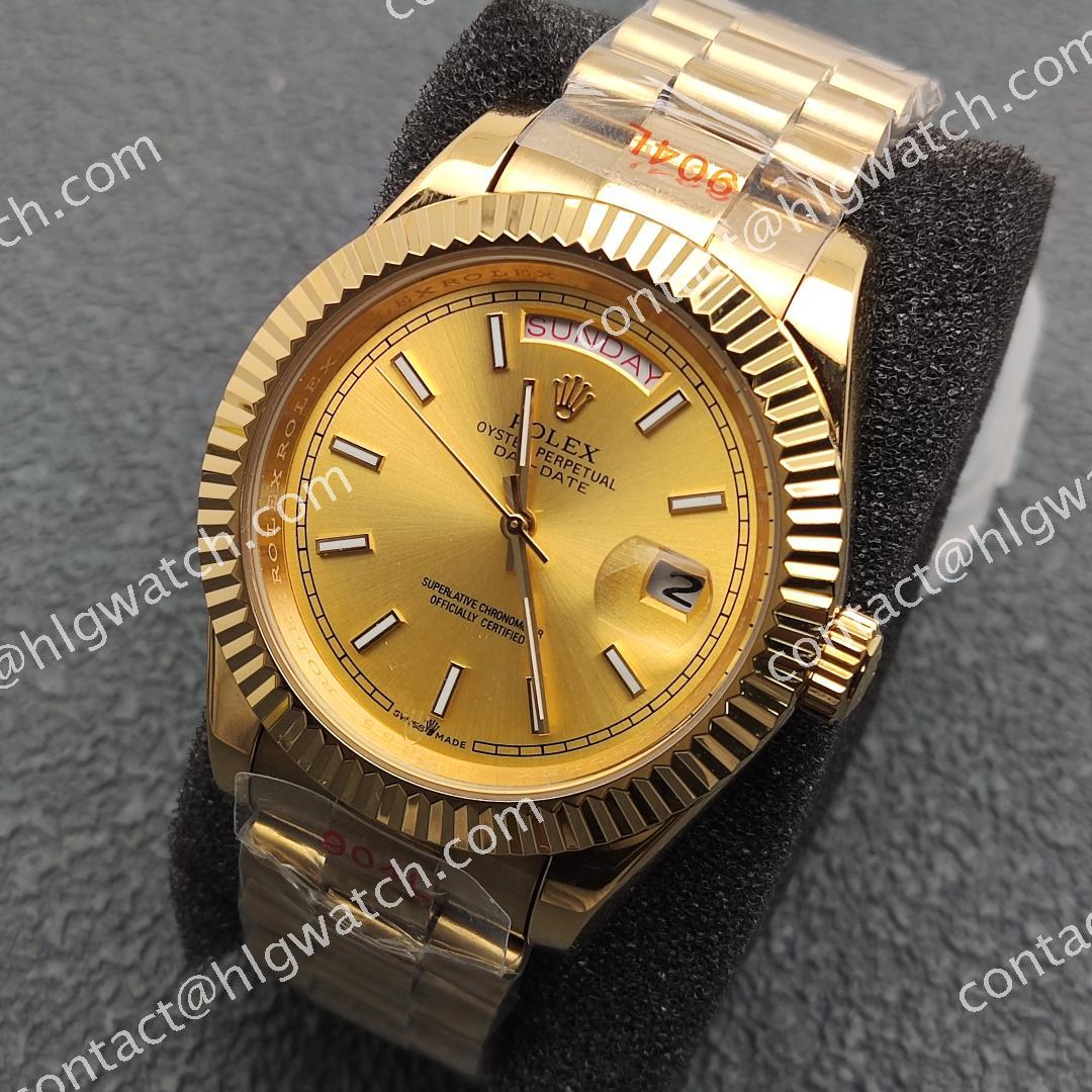 40mm Oyster Perpetual Day-Date Series M228238-0003 Mechanical Watch with Chinese 2834 Mechanical Movement and Green Luminous Function