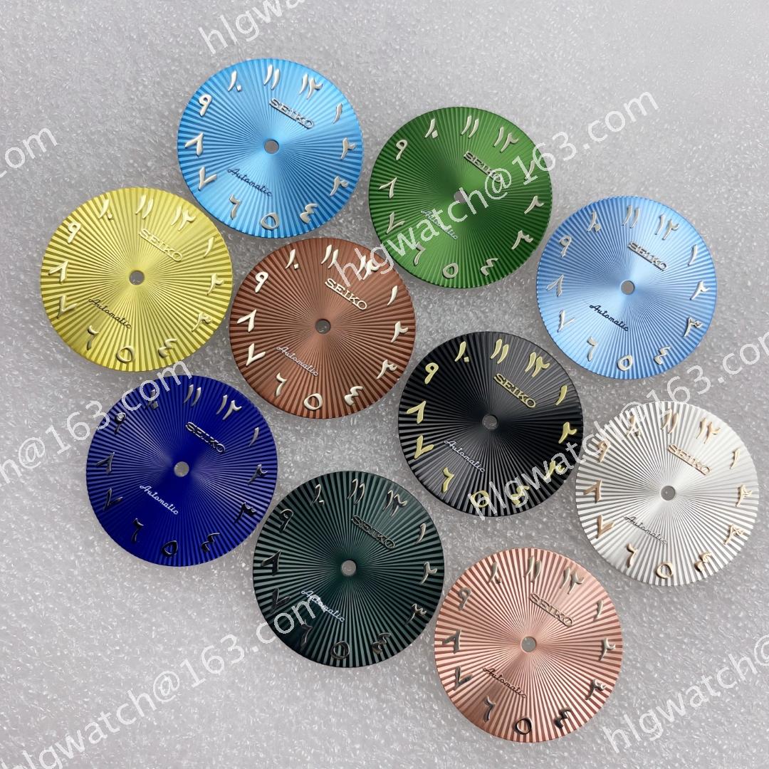 28.5mm Dial DIY Arabic Alphabet Surface No Date Watch Faces Mechanical Watch Replace Accessories for NH35 / NH36 Movement