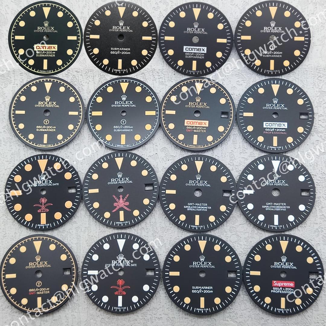 28.5mm ROLEX Vintage Dial for NH34 or NH35 0r 8215 Movement Facse with Green Luminous HL00300625 