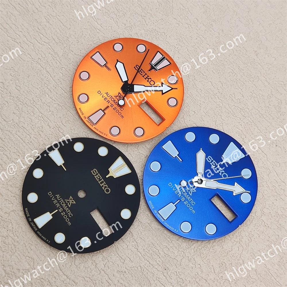 28.5mm Watch Dial Dual Calendar Faces C3 Luminous for SKX007 NH36 Movement
