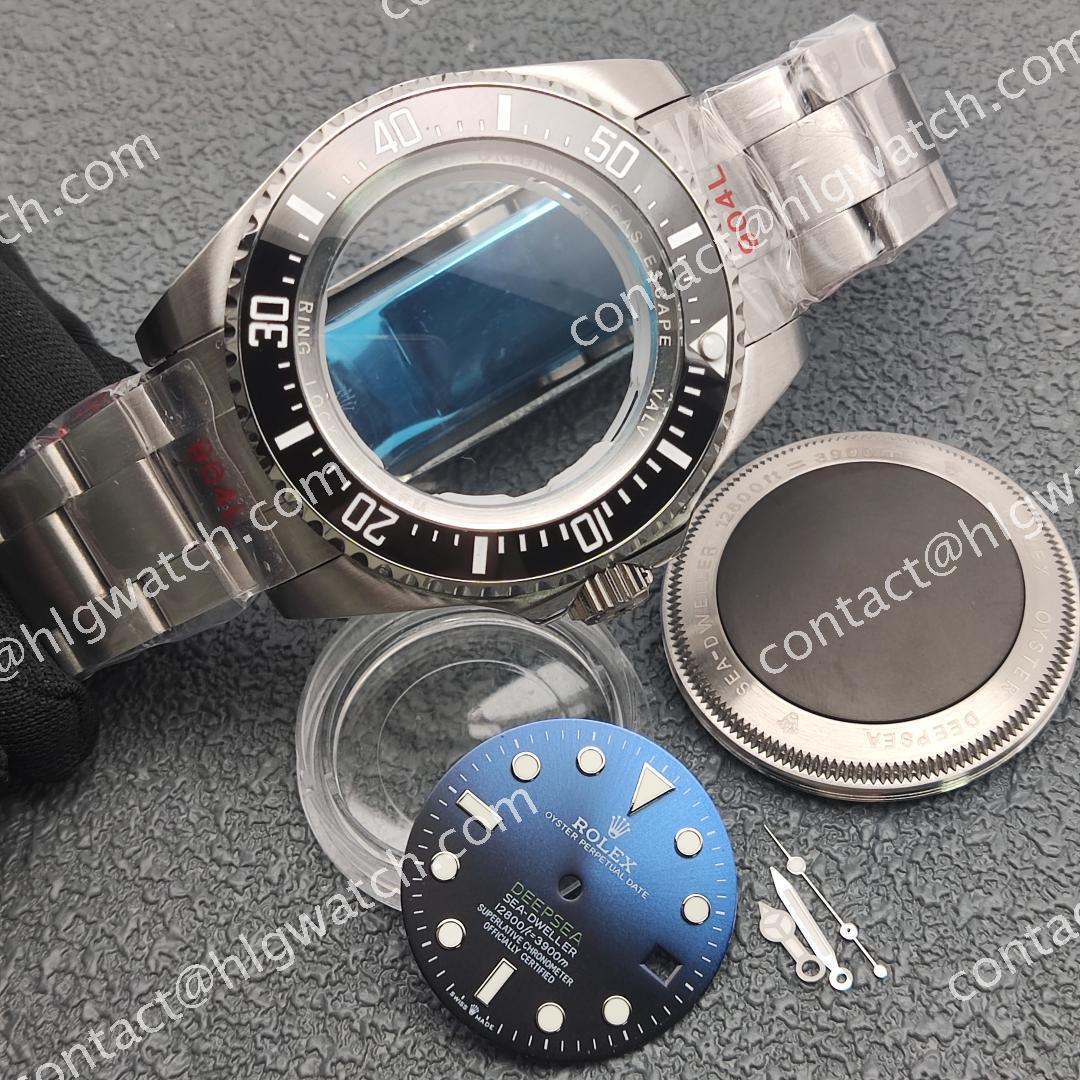 44mm Deepsea Case Set for 8215 2813 Movements Green Luminous Gradient Blue Faces 