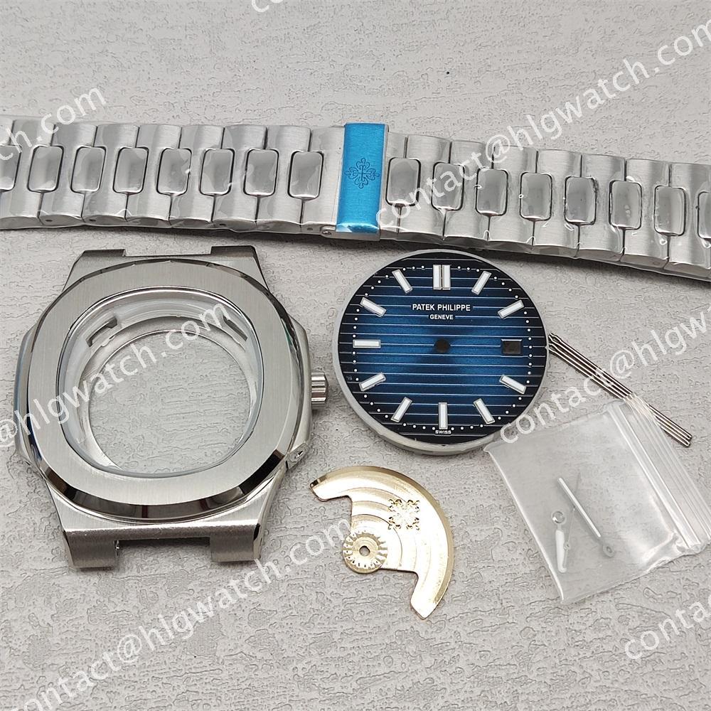 43mm Patek Philippe Nautilus 5711 Steel Case Set Fit 8215 2813 8205 8200 Dial Modified Watch Accessories