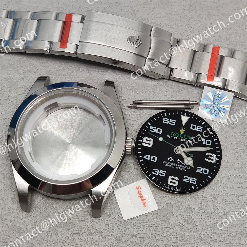 40mm ROLEX Air‑King Watch Case Set for 8215 8200 2813 Movement m116900 Sapphire Crystal
