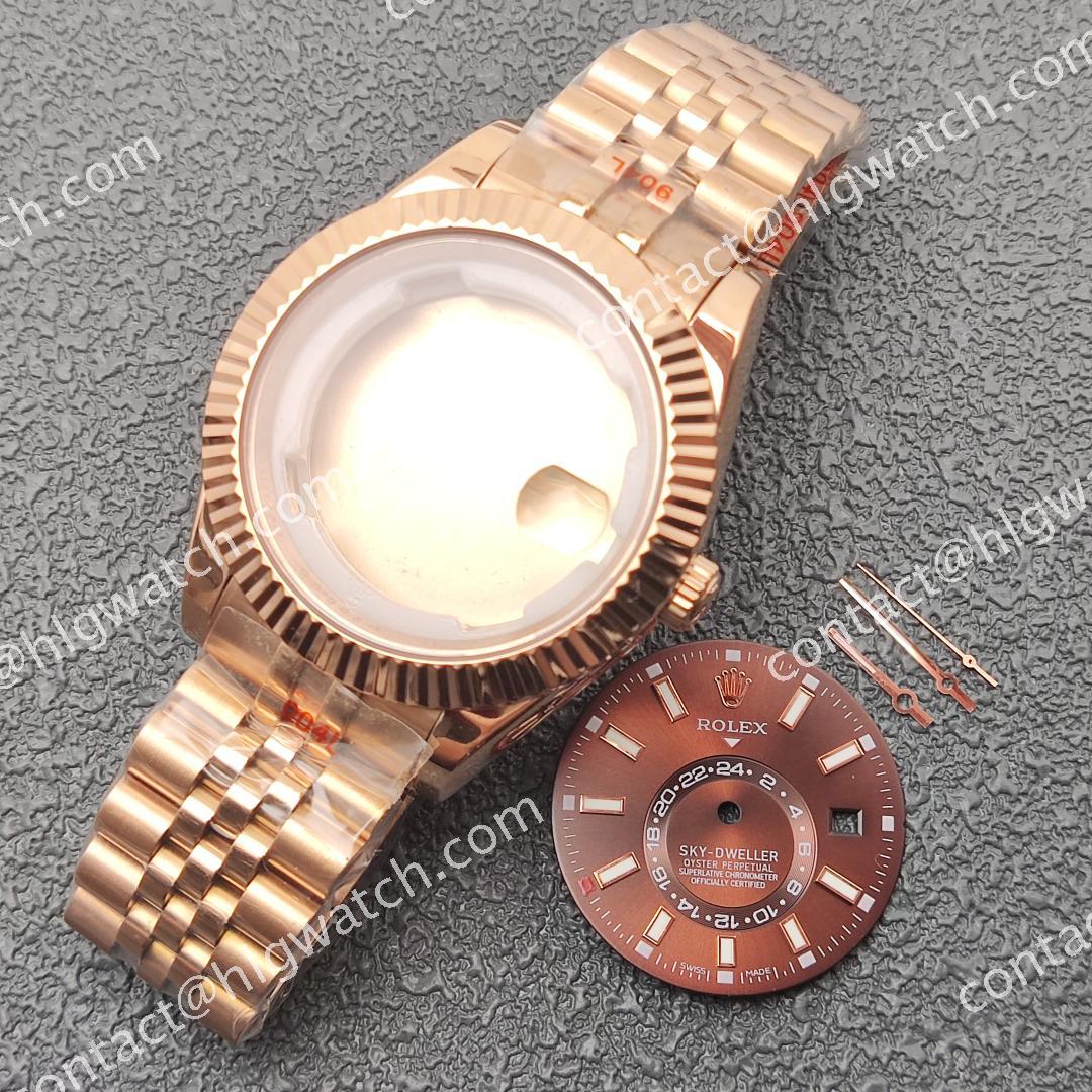 42mm Sky-Dweller Rose Case m336935 Modification Accessories Fit 8215 8200 2813 Movement