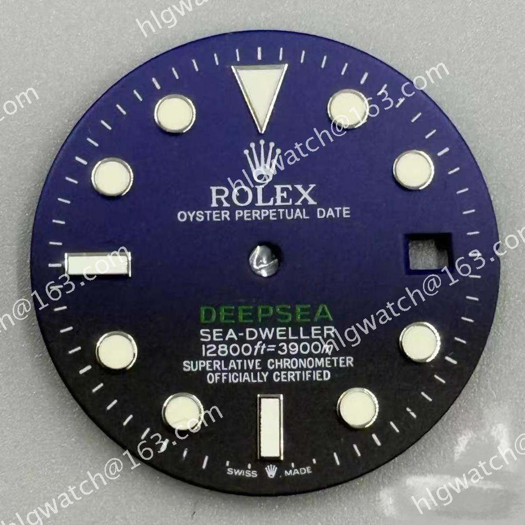 29mm ROLEX Deep-sea Dial Fit NH35 Green Luminous Gradient Blue 