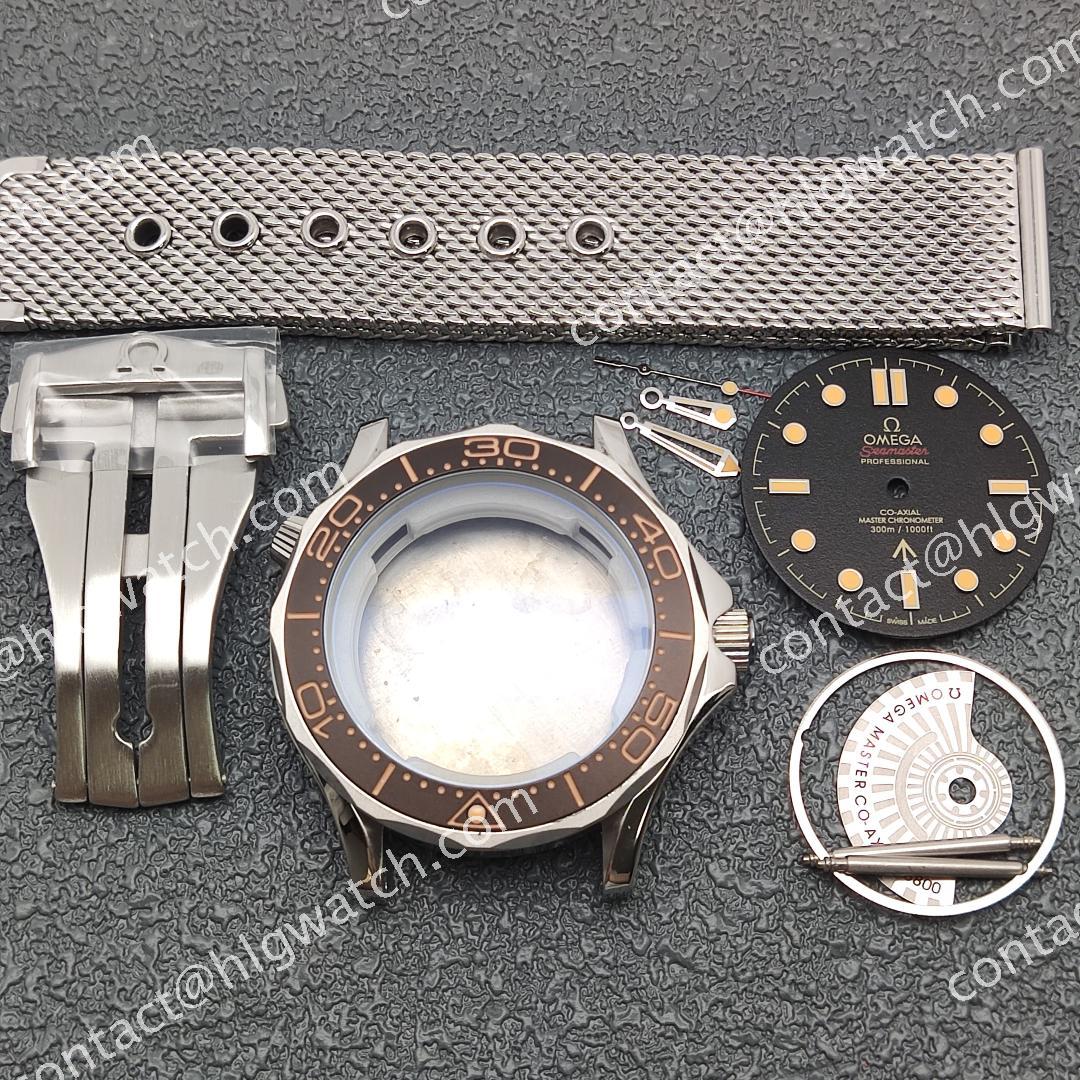 41mm Omega Seamaster Diver 300M 007 Edition Case Set 210.90.42.20.01.001 Watch Accessories for 8200 8215 2813 Movement