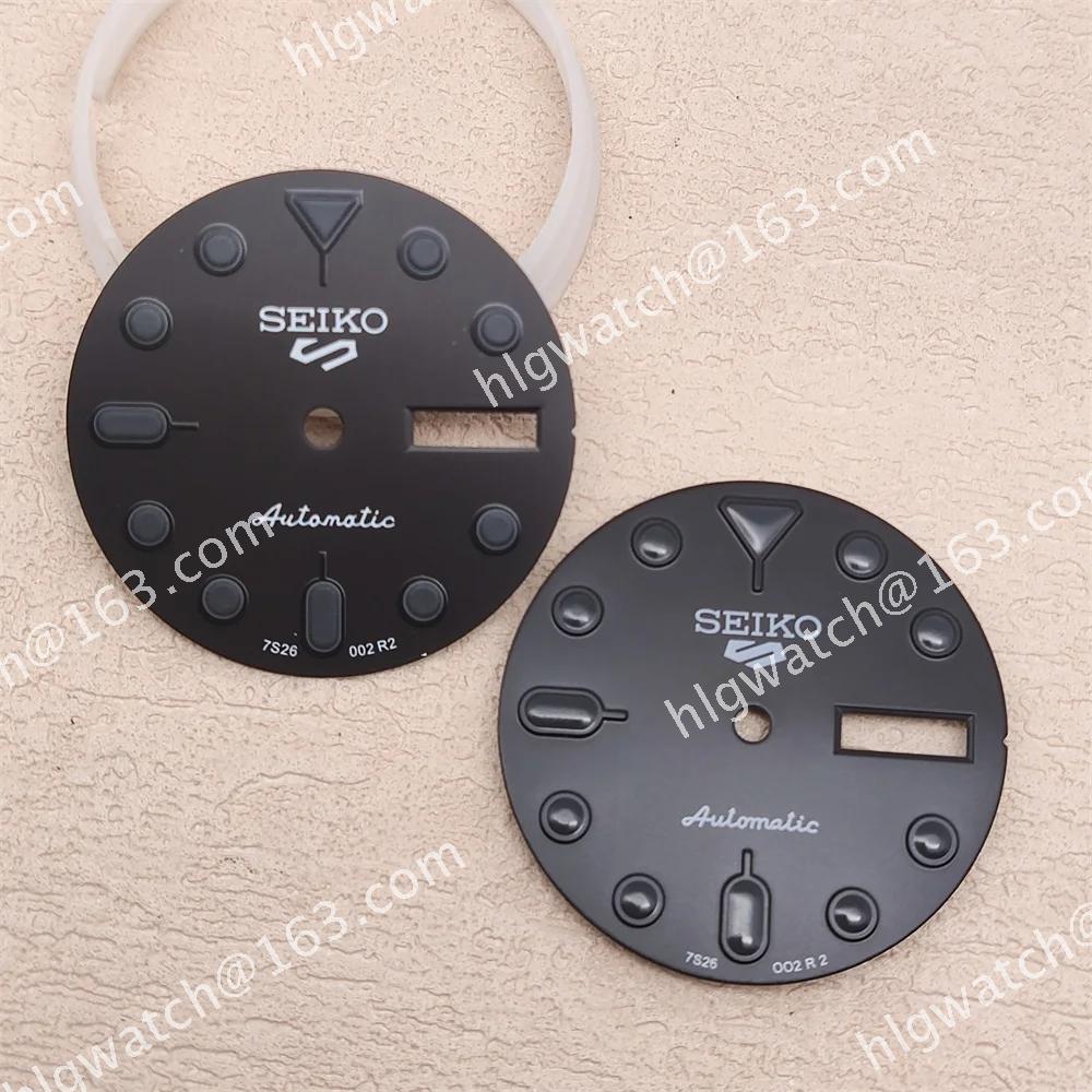 NH36 Watch Dial SEIKO Double Calendar Faces Luminous Modified Watch Accessory Black Gray 28.5mm