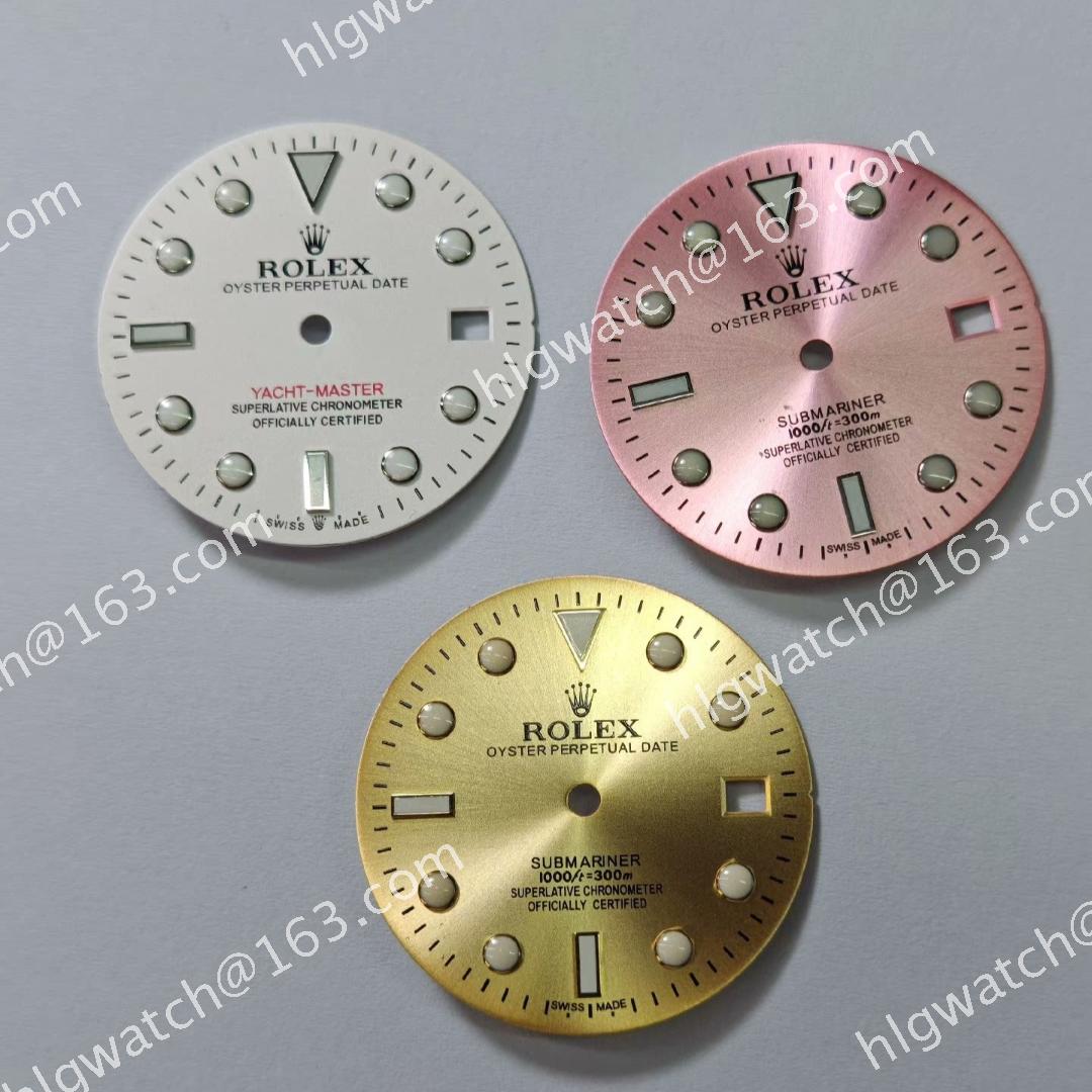 29MM ROLEX Yacht Master Dial 8215 Watch Faces Green Luminous Diving Wristwatch Modification Accessories for 8200 8215 2813 ST16 8205 Movement