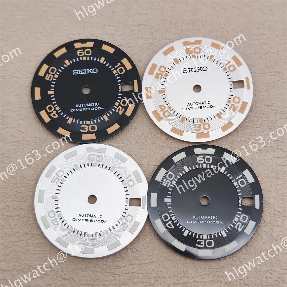 NH35 SEIKO Dial Green Luminous SEIKO Watches Modification Accessory Orange Digital Mechanical Watch Face 28.5mm