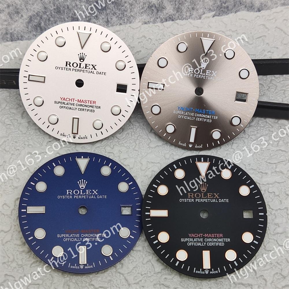 28.5mm ROLEX YACHT Dial Ice Blue Luminous Faces for 8215 2813 2836 Movements