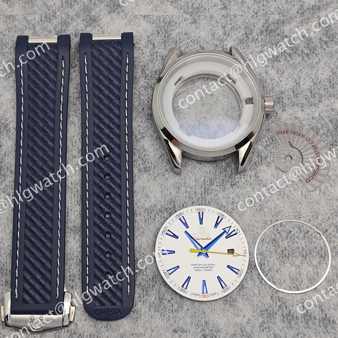 40mm OMEGA Seamaster Aqua Terra 150 Watch Case Dial and Hands Set Watch Accessories for 8215 8200 Movement 231.10.42.21.02.004(Golf Edition)