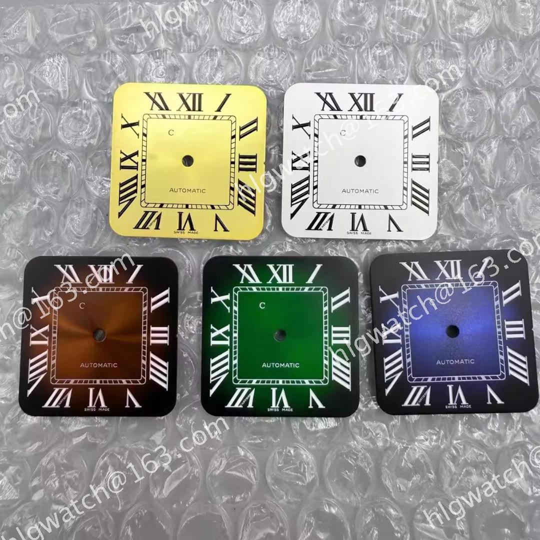 27mm NH35 Cartier Dial No Calendar Modified Watch Accessories Square Watch Faces for Japanese NH35 NH36 Movement