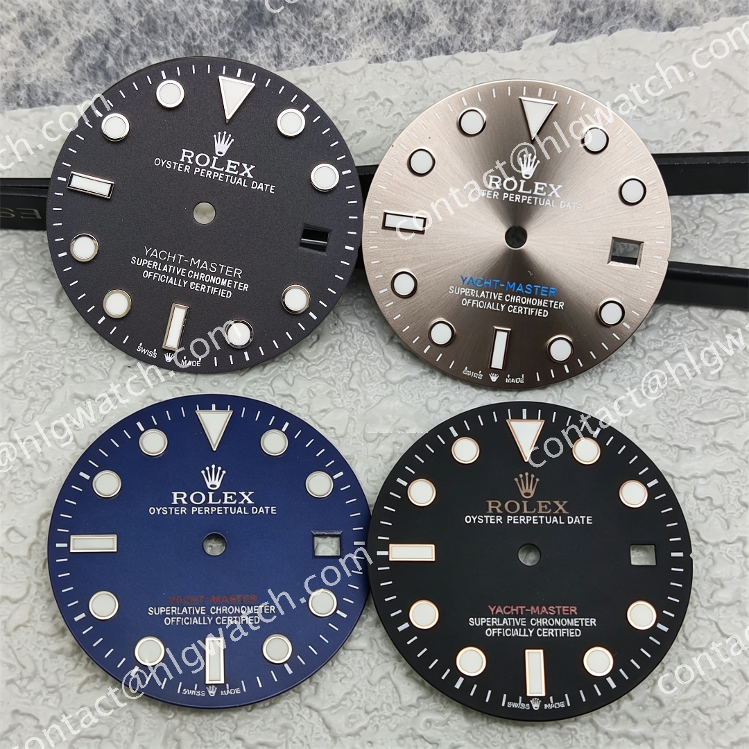 28.5mm ROLEX YACHT Dial Ice Blue Luminous Faces for 8215 2813 2836 Movements
