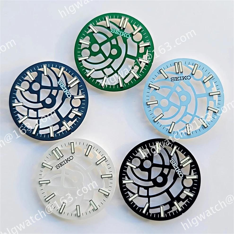 28.5mm NH70 Watch Dial SEIKO Hollow Face DIY  Watches Accessory Green Luminous Diving Dials