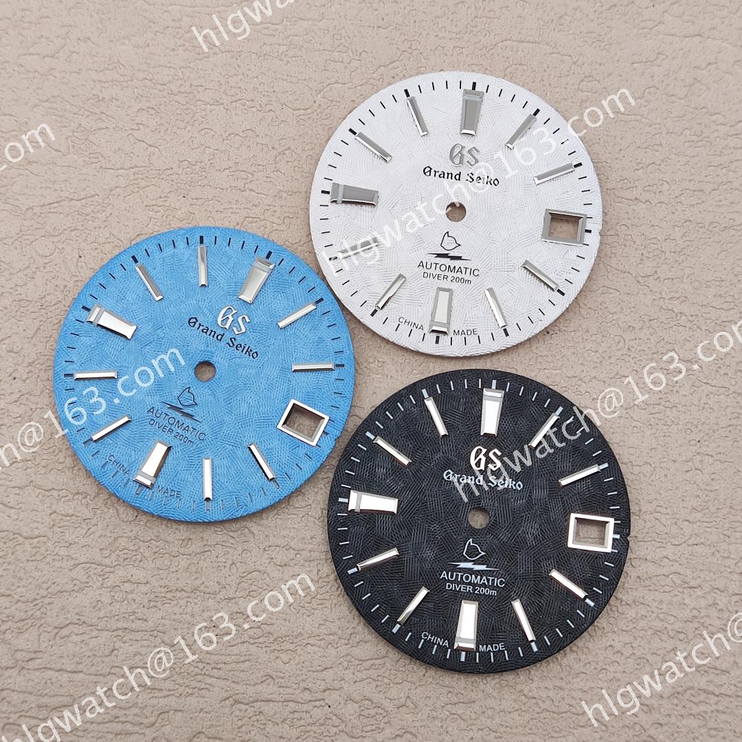 NH35 Astro Dial for GS NH36 Movement BGW9 Ice Blue Luminous Diver Watches Faces 28.5mm White Blue Black