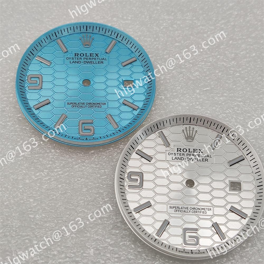 New Date Rolex Dial 33.5mm with Badge Ring Watch R Dial Blue and White Watch Dial for 8215/2813 Movements