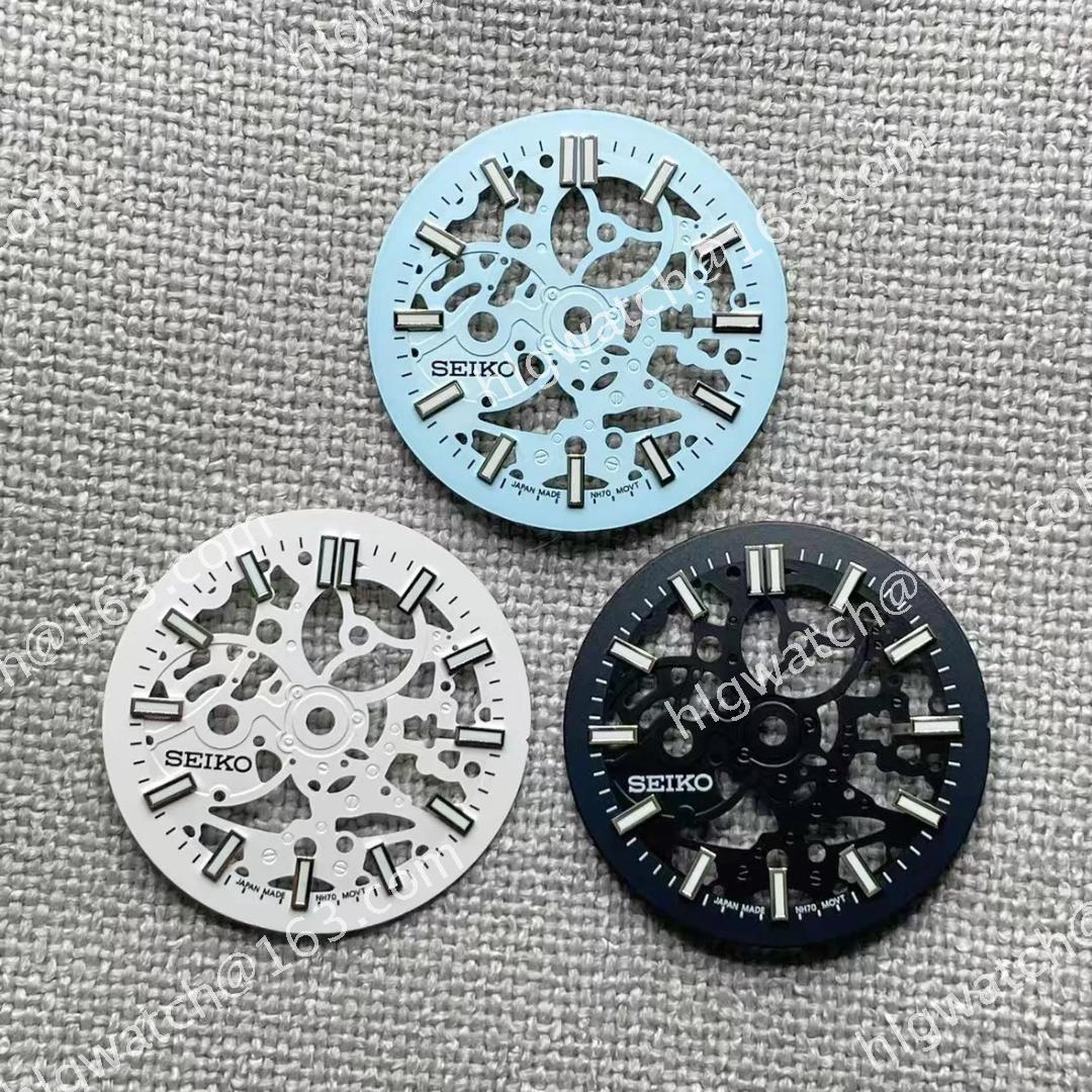 NH70 Dial 31mm Hollow Watch Dial NH38 Hand Surface Super Strong Luminous PP Dial Hands Diving Watch Accessories