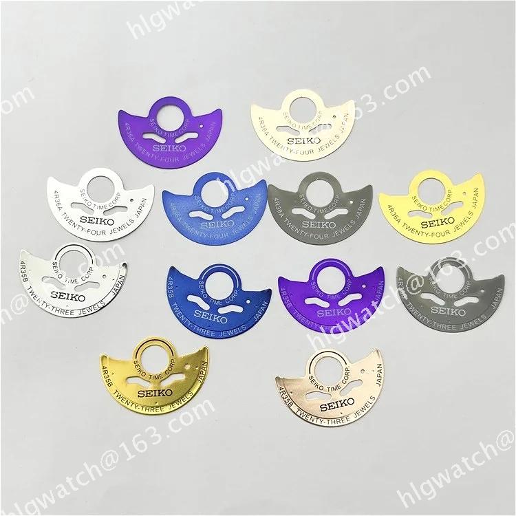 NH35 Movement Parts Hammer Patch SEIKO Logo Metal Sheet Lettering Rotor NH35 To 4R35B 4R36A Movement Automatic Patch
