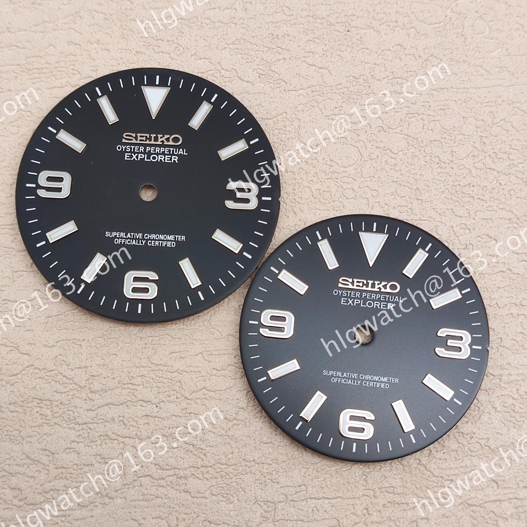 28.5 31mm Watch Dial GBW9 Ice Blue Luminous Log Faces for NH35 NH36 Mechanical Movement Watch Modification Accessories