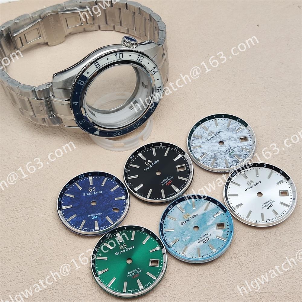 44mm NH34 Grand SEIKO Watch Case 31.5mm Dials BGW9 Luminous GMT Hands Solid Steel Strap Modified Diving Watch Accessories