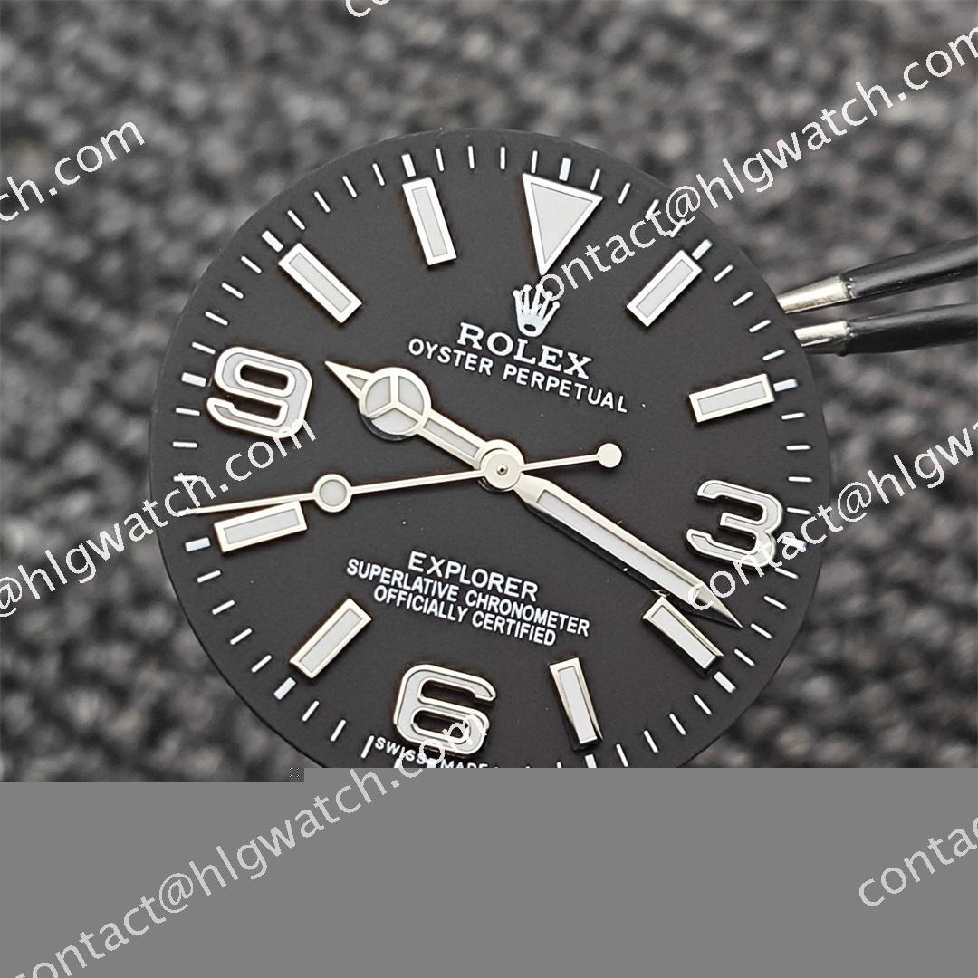 m214270-0003 Black Dial 28.5mm ROLEX Dial with Ice blue lumen for NH35 /8215 movement
