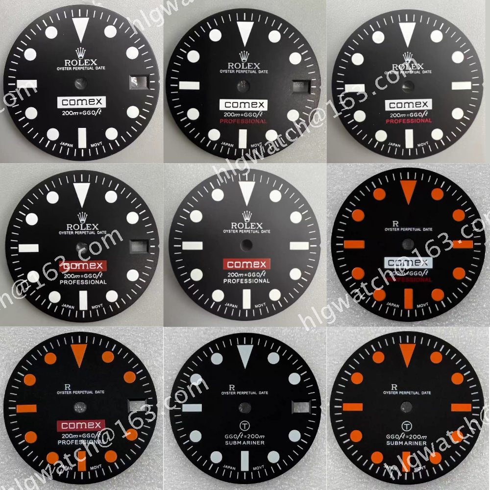 28.5mm NH35 ROLEX COMEX Dial Green Luminous Watch Accessories Modified Mechanical Diving Wristwatch Faces for NH34 Movement