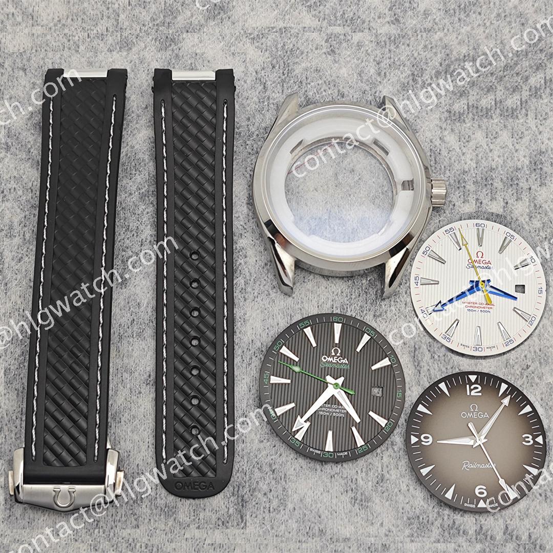 40mm OMEGA Seamaster Aqua Terra 150 Case Silicone Strap Set Watch Accessories for 8215 8200 Movement 231.10.42.21.02.004(Golf Edition)