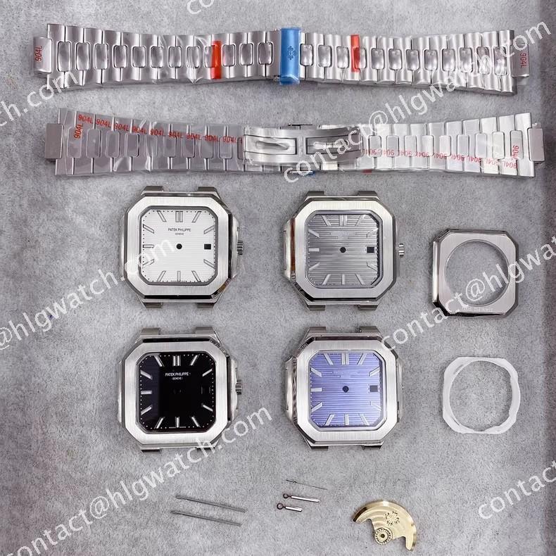 45mm Patek Philippe Cubitus Steel Case Set Fit 8215 2813 8205 8200 ST16 Movement Modified Watch Accessories