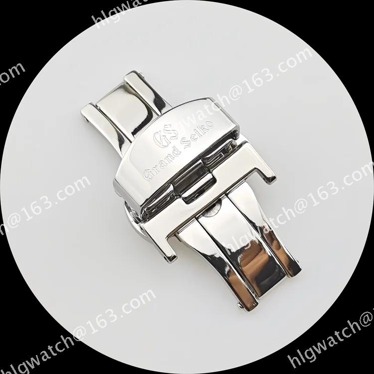 22mm Genuine Leather GS Strap 18mm Buckle Original Stainless Steel Butterfly Clasp Universal Mechanical Watch Bracelet