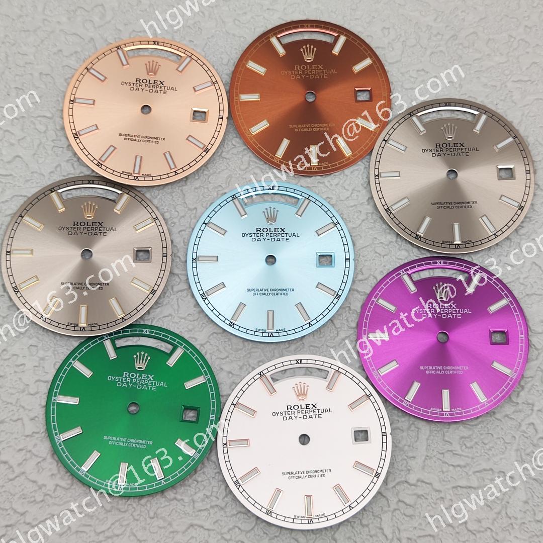 31mm ROLEX Dial for 8285 Movement Day-Date Calendar Type Watch Dials Wristwatch Date Modified Accessories Green Luminous Faces